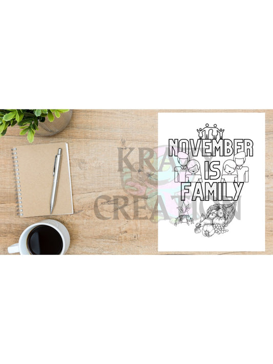 November Coloring Page (Shipped to you)