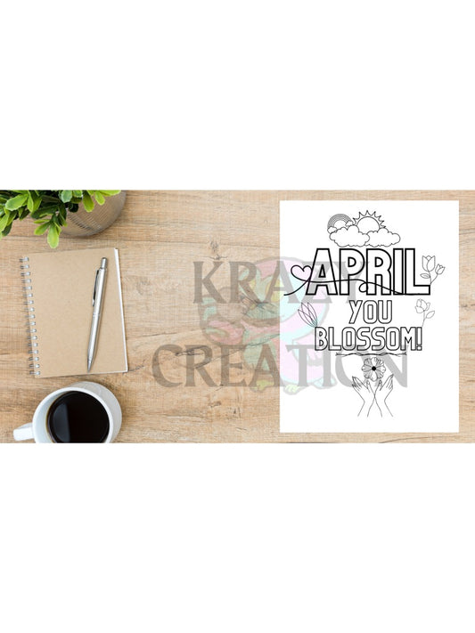 April Coloring Page (Shipped to you)